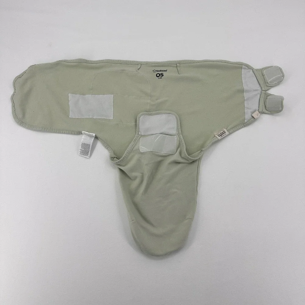 KeaBabies Soothe Swaddle Wrap Sage Green Organic Cotton 0-3M OS